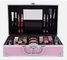 Rosa Kosmetikkoffer 90 Grad offen und Mehrzweck-Aluminium-Make-up-Kase für Reisen